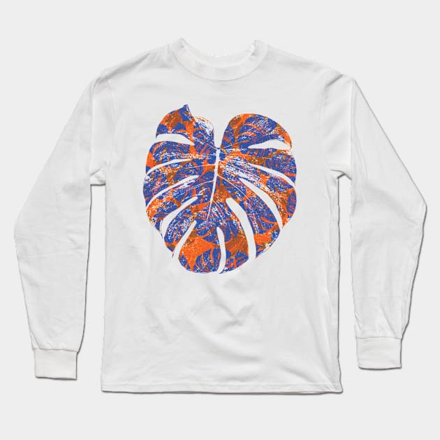 Monstera Extravagant Blue Long Sleeve T-Shirt by cesartorresart